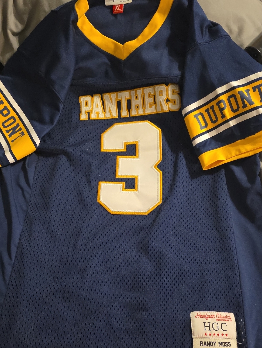 Randy Moss Panthers #3 Kids Jersey - Navy & Yellow